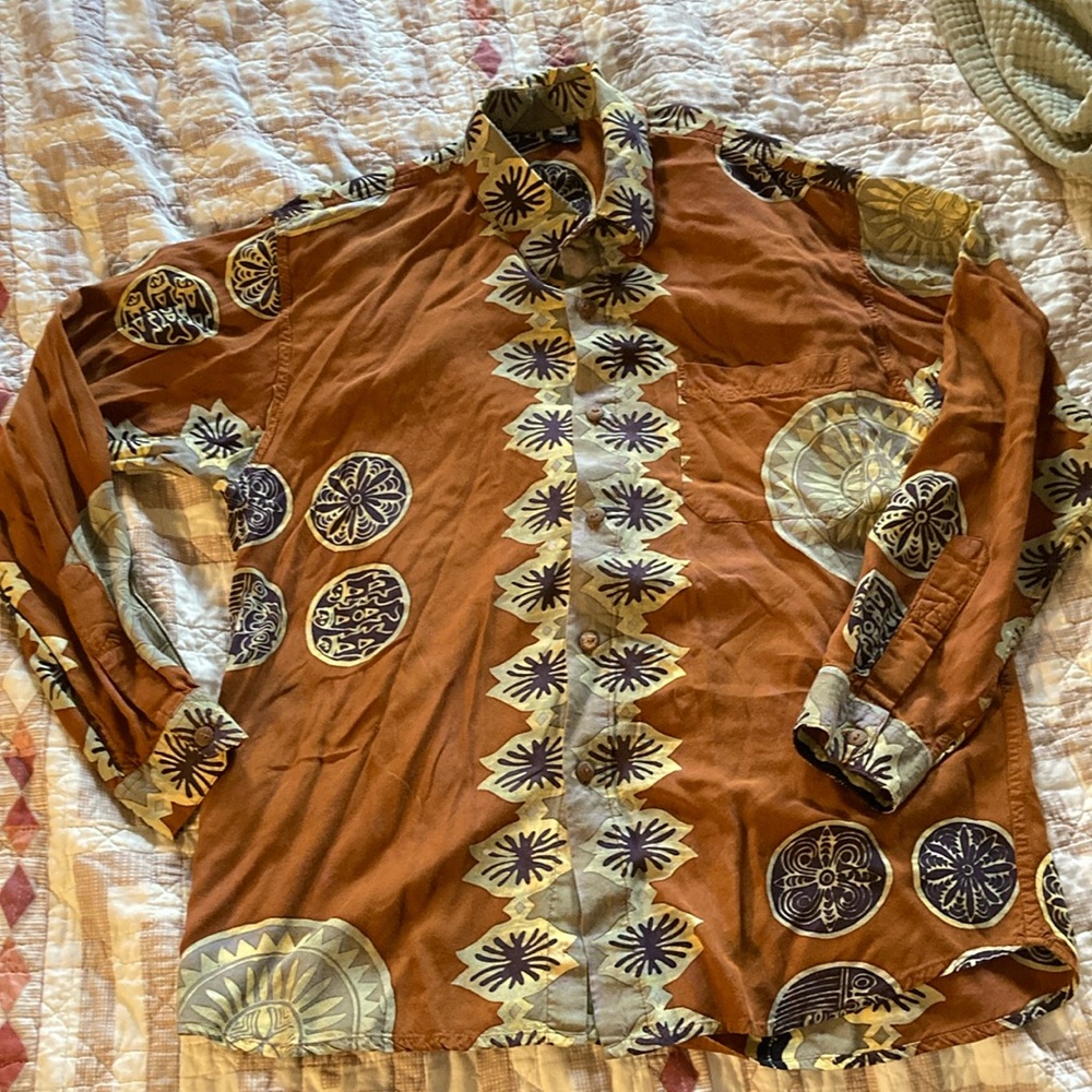 Vintage Tropical Style Button Up